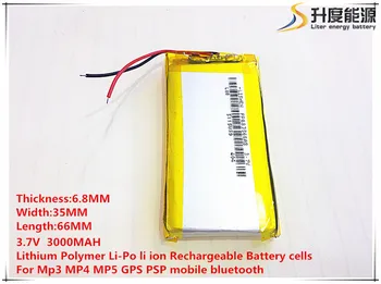 1 szt./lot 683566 3.7 V litowo-polimerowy akumulator 3000 mah DIY mobile emergency power charging battery treasure