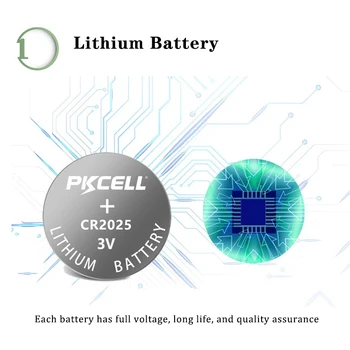 50szt PKCELL new battery cr2025 CR2025 , DL2025, ECR2025 3v button cell coin batteries for watch computer cr 2025 original brand
