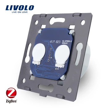 Standard Livolo EU ,przełącznik ZigBee,podstawa wspornika lampy z dotykowym ekranem Smart Switch, bez panelu szklanego, AC 220~250V,VL-C702Z