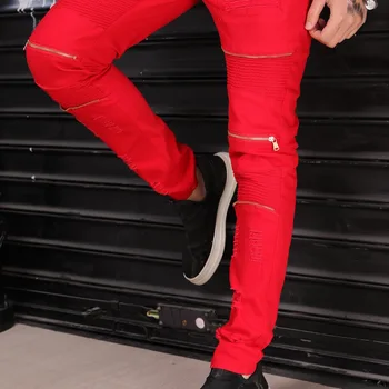 Amazon hot style wish hole in men ' s denim stretch and fashionable jeans dżinsy męskie