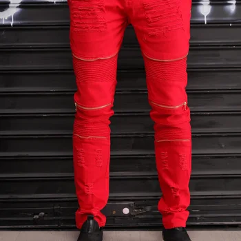 Amazon hot style wish hole in men ' s denim stretch and fashionable jeans dżinsy męskie