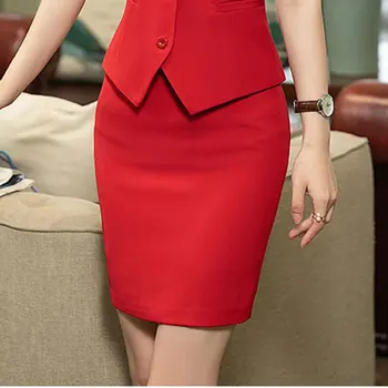 IZICFLY nowy jesienno-letni styl formalny biznes koreański biuro spódnice damskie cienki ołówek plus rozmiar czarny OL spódnica plus size