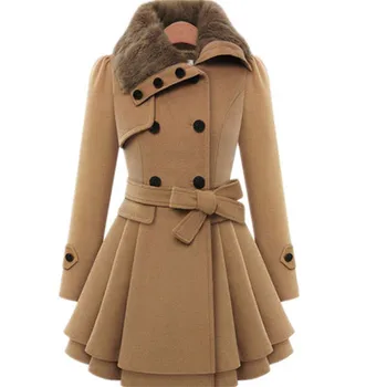 Zimowy ciepły wełniany płaszcz полушерстяное plus rozmiar cienki długi płaszcz Płaszcz Winterjas Dames Manteau Femme Cappotti Donna