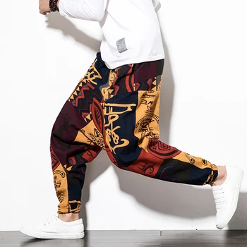 Hip-hop drukowanie biegaczy mężczyźni 2021 japoński harem spodnie męskie meble casual cross-spodnie, spodnie Damskie