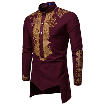 ZUZK koszula męska moda Afryki ubrania długie swetry afrykański strój odzież hip-hop szlafrok Africaine casual światowa odzież