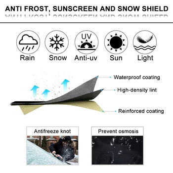 Zimowy samochód szyba lustro tarcza pokrywa anty mróz, lód, śnieg, promieniowanie UV, słońce, kurz ochraniacz ekranu