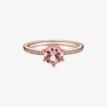 2020 Nowy Jesienny Różowy Szampan Korona Pasjans Pierścień Dla Kobiet Marki Oryginalne Pierścienie Biżuteria Prezent