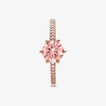 2020 Nowy Jesienny Różowy Szampan Korona Pasjans Pierścień Dla Kobiet Marki Oryginalne Pierścienie Biżuteria Prezent