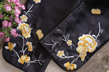 Embro Mill High-end women kwiatowy wąskie spodnie w stylu vintage royal embroidery lady piękne jesienne spodnie Damskie S-XXL