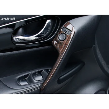 ABS chrom matowy wykończenie drzwi wewnętrzne podłokietnik dekoracja pokrywa wykończenie wewnętrzny panel drzwi uchwyt drążek wykończenie do Nissan X-Trail Xtrail T32
