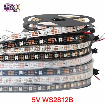 1m/5m DC5V indywidualnie адресуемая taśmy led ws2812b ws2811ic wbudowana 30/60/144 pikseli, smart led rgb light tape taśma IP67