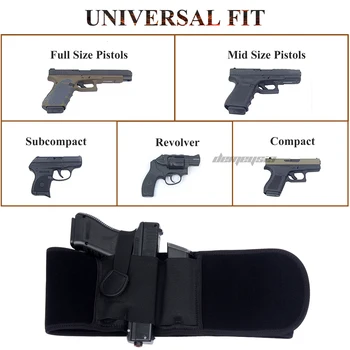 Prawa / lewa ręka taktyczny pas brzucha kabury pistolet ukryty pistolet etui invisible elastyczny pas do polowania