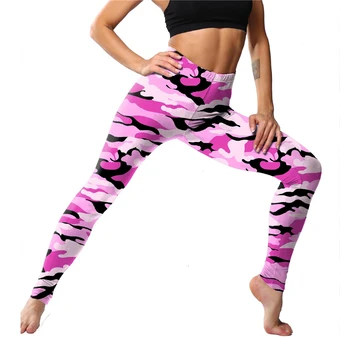 Fitness Damskie Legginsy Kobiety Femme Push Up Damskie Spodnie Camo Leopard Odzież Z Elastanu Sportowe Sexy Legginsy Z Wysokim Stanem