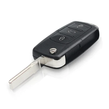 KEYYOU Flip Key Car Smart Remote Key Fob do VW Volkswagen PASSAT Polo Skoda Seat 1J0959753DA 3 przyciski 434 Mhz, z układem ID48