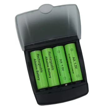 4 gniazda wyświetlacz led Smart USB akumulatorowe ładowarkę z bateriami alkalicznymi, akumulatorami AA LR6 AAA LR03 1,5 V inteligentna ładowarka