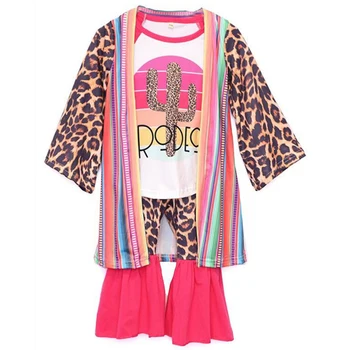 Baby girl leopard z długim rękawem sweter print t-shirt klosz Spodnie 3 szt. odzież dla dzieci zimowa odzież dziecięca Dziecięcy strój