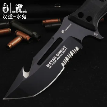 HX OUTDOOR water ghost D2steel tactical high hardness straight knife self-defense wild survival knife narzędzia tnące otwarty nóż