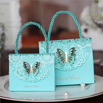 Ślub trójwymiarowa torba przenośna przychylności ozdoby słodka miłość pudełko czekoladek partyjne zestaw kosmetyków, papierowe, pudełka, torby dla gości
