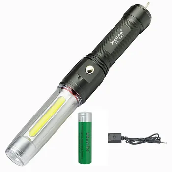 XPE COB LED 2xlight source latarka ładowalna pałka światłach potężny magnes pracy Palnika z hakiem 18650 lampa kemping