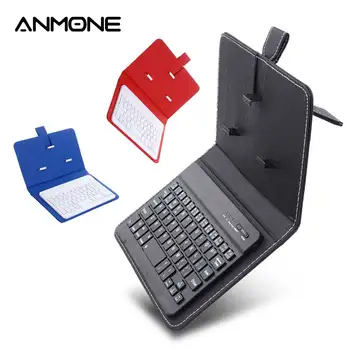 ANMONE Bluetooth Mobile Keyboard Tablet Keyboard Wireless Mobile Phone Gaming Case For IPhone 6 7 xiaomi cell phone PU Case
