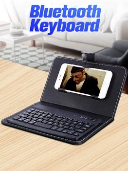 ANMONE Bluetooth Mobile Keyboard Tablet Keyboard Wireless Mobile Phone Gaming Case For IPhone 6 7 xiaomi cell phone PU Case