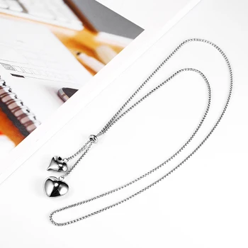 OUFEI stal nierdzewna naszyjnik w kształcie wisiorek Serce Naszyjnik dla kobiet Kobiety prosta moda naszyjnik akcesoria