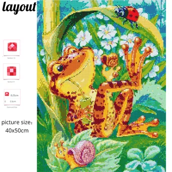 Huacan Diamond Painting New Frog 5d Full Diamond Embroidery Complete Kit Animal Pictures Of Rhinestones Diamond Art