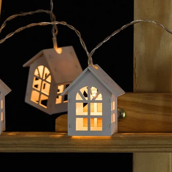 20LED Wood house Shape String Light Christmas Light Wedding Decor Led String Lights, Christmas Led Light For Xmas Party Garland
