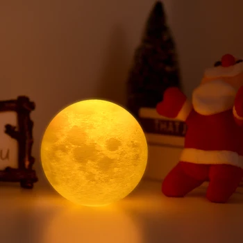 16 kolorów 3D drukowana Moonlight lampa LED Night Light Creative Moon Lamp 20cm/ 7.9 in z podstawą zdalnego sterowania dla dzieci dziewczyn