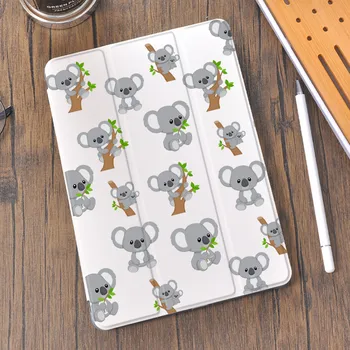 Cute koala do 10.2 etui iPad Air 4 Pro 10.9 2020 z uchwytem na długopis 7-e 8-generacja 12.9 Pro 2018 Mini 4 5 luksusowy pokrowiec silikonowy