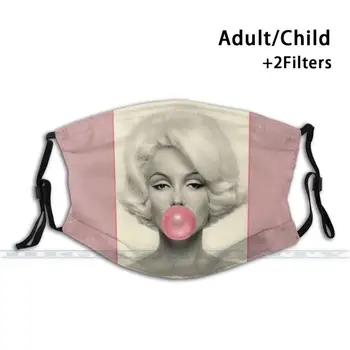 Marilyn Monroe : Bubble Blowing Print 3d Print ekologiczna maska do ust zmywalny filtr Антипылевая maska do twarzy Marilyn