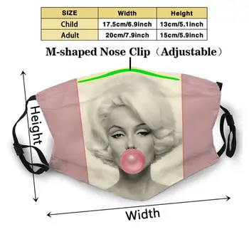 Marilyn Monroe : Bubble Blowing Print 3d Print ekologiczna maska do ust zmywalny filtr Антипылевая maska do twarzy Marilyn