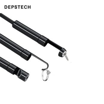 Depstech mini HD wodoodporny bezprzewodowy endoskopu kontroli kamery 8,5 mm boroskopu hak, Magnes, lusterko boczne zestaw akcesoriów