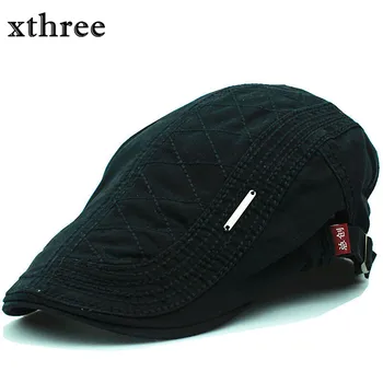 Xthree Fashion Beret Czapka bawełniane czapki dla mężczyzn i kobiet daszki Sunhat Gorras Planas płaskie czapki regulowane berety
