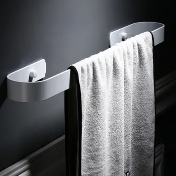 Tuqiu Towel Bar Nail Free Single łazienka wieszak na ręczniki Biały aluminiowy wieszak na ręcznik czarny matowy uchwyt na ręczniki 30/40/50/60 cm