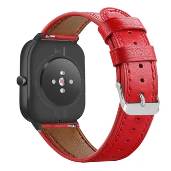 20 mm skóra Correa dla Xiaomi Huami Amazfit Bip Bit Lite inteligentny zegarek pasek Zapięcie zamiennik dla Amazfit GTS GTR 42 mm pasek zawias