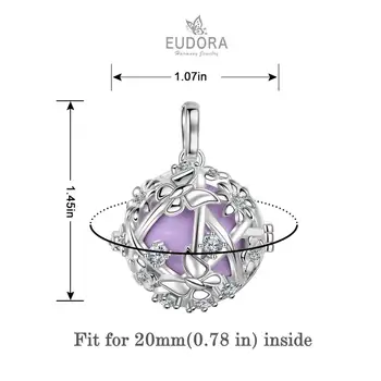 Eudora 20mm Harmony Bola Ball Cage wisiorek motyl Stokrotka kwiat komórka naszyjnik fit Chime Ball biżuteria dla mamy dziecka K358