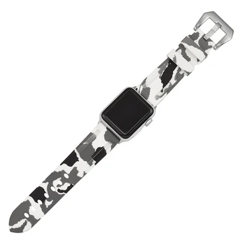 Kamuflaż pasek silikonowy dla Apple Watch 5 4 Band 44 mm 40 mm Sportowy pasek do zegarków bransoletka do Mc Band 38 mm 42 mm Series 5 4 3 2
