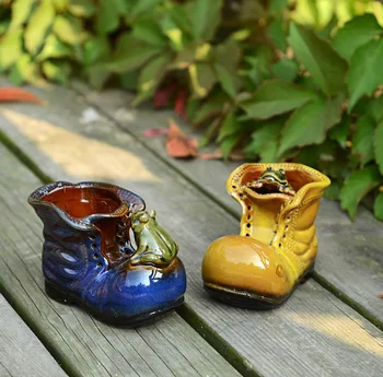 Ceramiczne wazony kwiatowe dekoracyjne soczyste wazony wazony do centralnych części do wesela kształt buta porcelanowa figurka uchwyt uchwyty