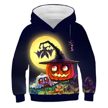 2020 Halloween pumpkin światła najnowszy druku dla Dzieci bluzy moda chłopcy dziewczynki bluza sweter dziecięcy kostium bluzy z kapturem