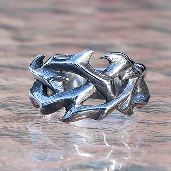 Vintage hollow, Konstrukcja ze stali nierdzewnej Kolce męskie pierścień para pierścienie dla mężczyzn dla kobiet fajne Nordic Viking akcesoria biżuteria