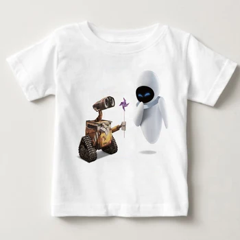 Zabawna koszulka baby boy nowość koszulka Wall E Eyes koszulka dziecięca koszula letnie dziewczynki i chłopcy koszulka z krótkim rękawem WALL E Tshirt
