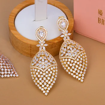 BrideTalk 4szt duże luksusowe zestawy AAA sześciennych cyrkon biżuteria dla kobiet ślub i zaręczyny Nigeria Darmowa wysyłka