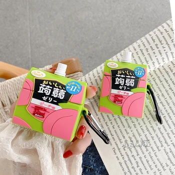 Ładna Japonia kawai 3D sok grejpfrutowy galaretki Bezprzewodowy Bluetooth etui dla słuchawek do AirPods 2 1 Pro box miękka silikonowa pokrywka zestawu słuchawkowego