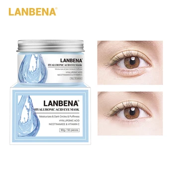 LANBENA Hyalurowy Acid Eye Mask Eye Patch Eye Care zmniejsza cienie i worki pod oczami linii ponadczasowy lifting, ujędrniający do pielęgnacji skóry 50 szt.