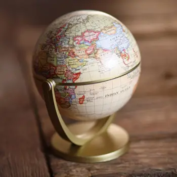 Vintage English Edition Globe World Map Decoration Earth Globes with Base Geography Classroom Home Office Decoration