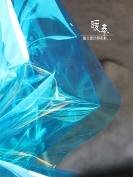 0.3 mm TPU materiał Paw niebieski PVC galaretki folia wodoodporna DIY kurtka płaszcz Kryształ torby wystrój projektant tkaniny