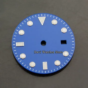 Nowy 31,5 mm tarcza zegara Nologo lśniącego data Fit NH35 mechanizm godzinna igła