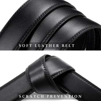 YOORAN Automatic Adjustable Leather Mens Belt Luxury Highquality Automatic Buckle Strap Belt Metal Alloy Buckle Belts for Male