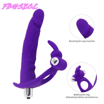 FBHSECL anal kulki wtyczkę strap-on dildo wibrator masażer prostaty podwójna penetracja sex zabawki dla mężczyzn para
